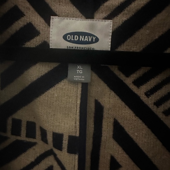 Old Navy cream and navy Geometric Patterned Women's Jacket/coat - Picture 3 of 4